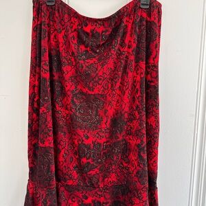 Vintage Studio 1940 Red and Black Patterned Skirt